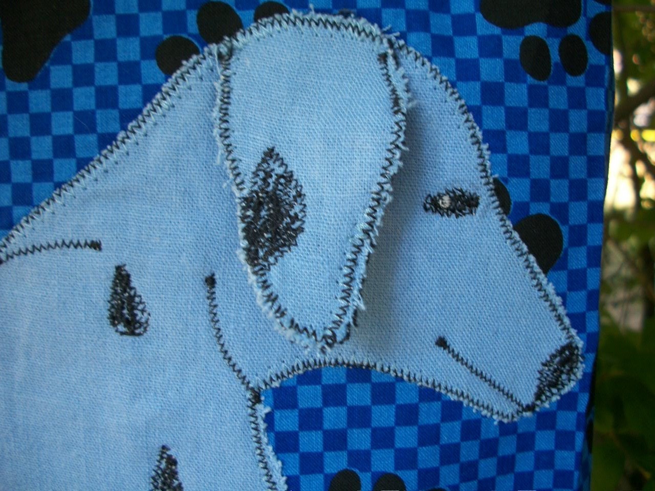 Dalmatian Tote Bag/ Blue Checked
