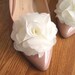 chiffon flower shoe clips in ivory