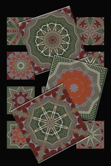 Autumn Colors in Kaleidoscope Digital Collage Download $1.99