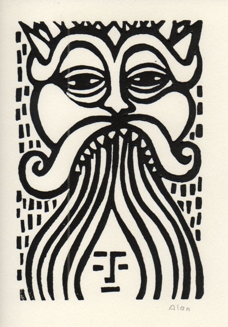 Gargoyle. Linocut