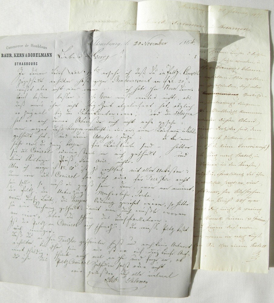 two antique handwritten letters with stamps from 1855 and 1864