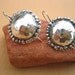Unusual silver dome earrings with granulated border - handmade sterling silver jewelry