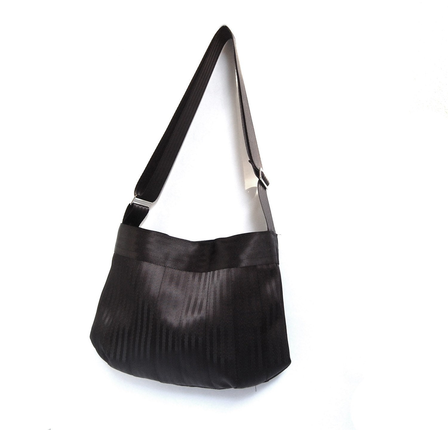 The Parenthesis Bag - Black Seatbelt Bag - Cross-body Seatbelt Purse - Adjustable Strap / Shoulder Bag