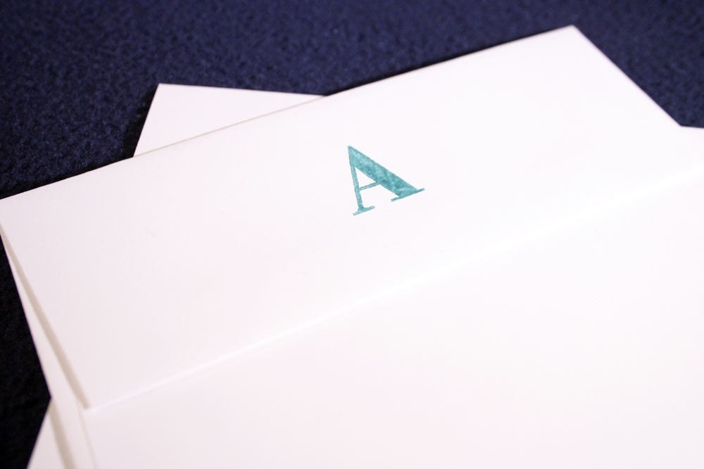 Framed Monogrammed Notecards - Set of 10 personalized handmade note cards
