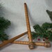 Antique Old Wooden Bobbins Primitive Folk Art Ornies - Set of Three