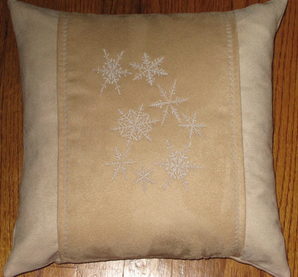 New Embroidered Snowflake Pillow Version 2 New 14 x 14 Insert -- Item 49