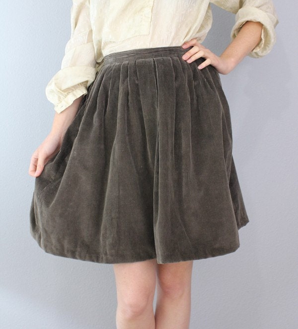 vintage 1970's OLD FACTORY corduroy skirt