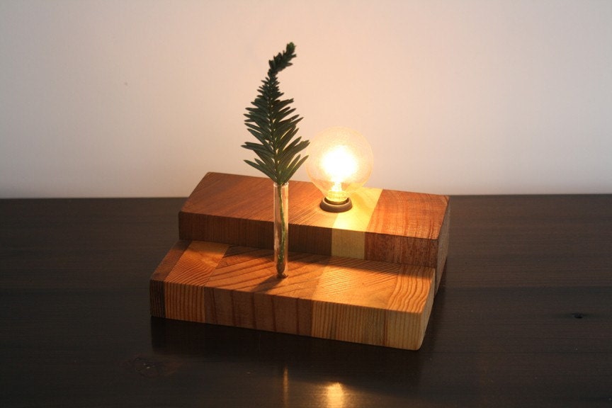 strata light with vase