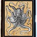 Victorian Octopus on Parchment Cigarette or ID Case Business Card Holder Wallet Black Metal