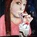Original painting Girl sipping an ice cream soda - With a Cherry on Top