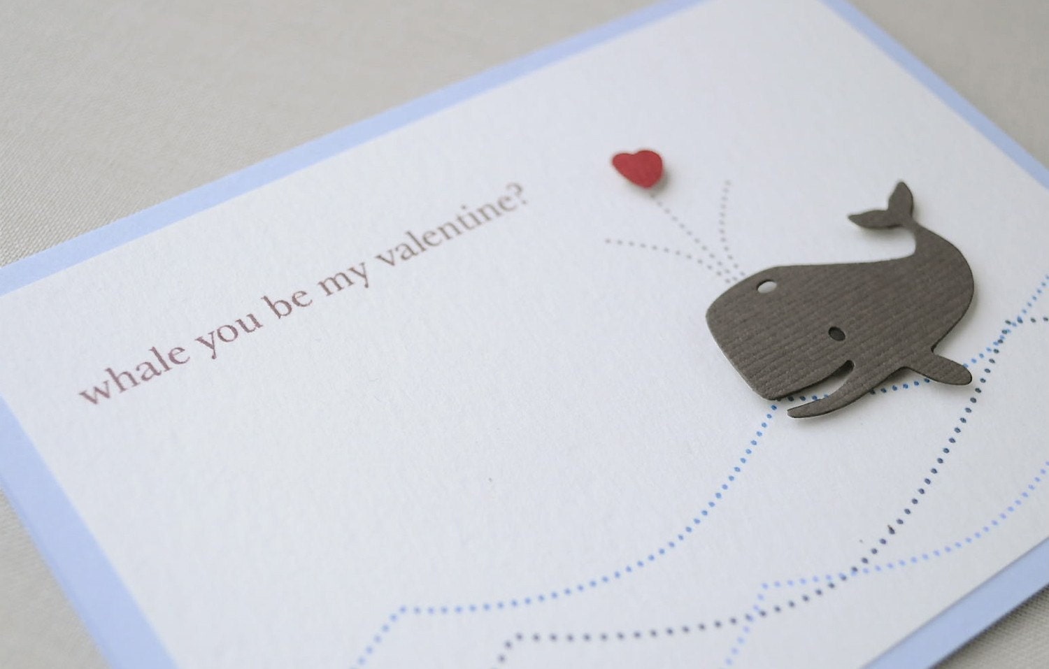 Valentines day card - whale
