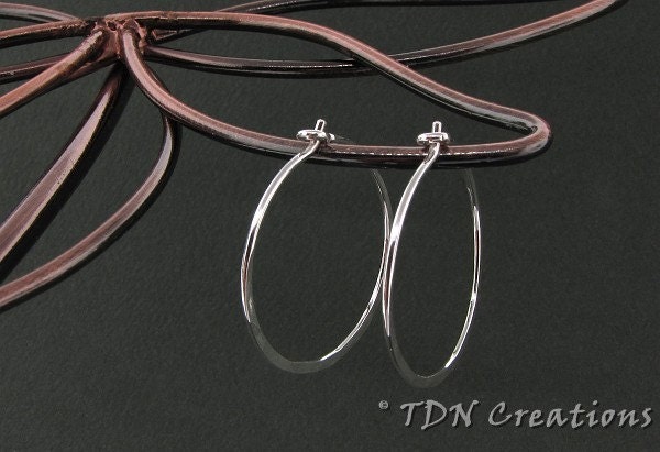Small hoops handmade and forged sterling silver