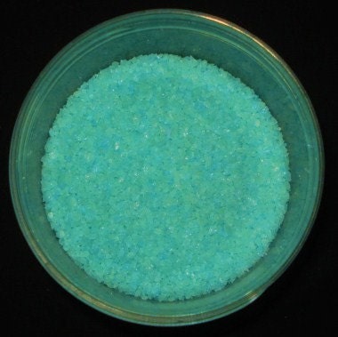 Glow in the Dark Glass 104 COE Handmade "Seafoam" Glow Glass Frit Glows Aqua Small