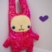 SALE Milo - Pink Recycled Fabric Plush Toy Bunny