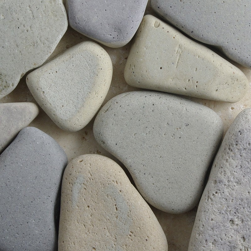 10 Pale Lavender/Grey Beach Pottery Pieces