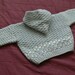 Hand knitted made sheep wool, thick and warm hoodie cardigan. For 1 to 2 years old boy (12 to 24 months). Free shipping.