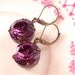 Vintage Round Rhinestone Earrings-Amethyst