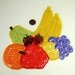 Colorful Sequin Fruits Applique Trim, Apples, Bananas Etc 1970s, Carmen Miranda Assortment, Yellow Bananas, Purple Grapes, red Apple, Etc