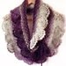 Crochet capelet scarf cowl shawl lace bolero wrap purple lilac violet white light green Victorian "Lilac Garden"