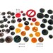 Bakelite Buttons - Vintage Sewing Supplies - Red, Green, Yellow, Brown, Black, 2 & 4 Hole, Shank, Slide, Hexagon, Flower, etc. FREE SHIPPING