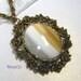 Vintage Necklace  Banded Agate Pendant Brooch
