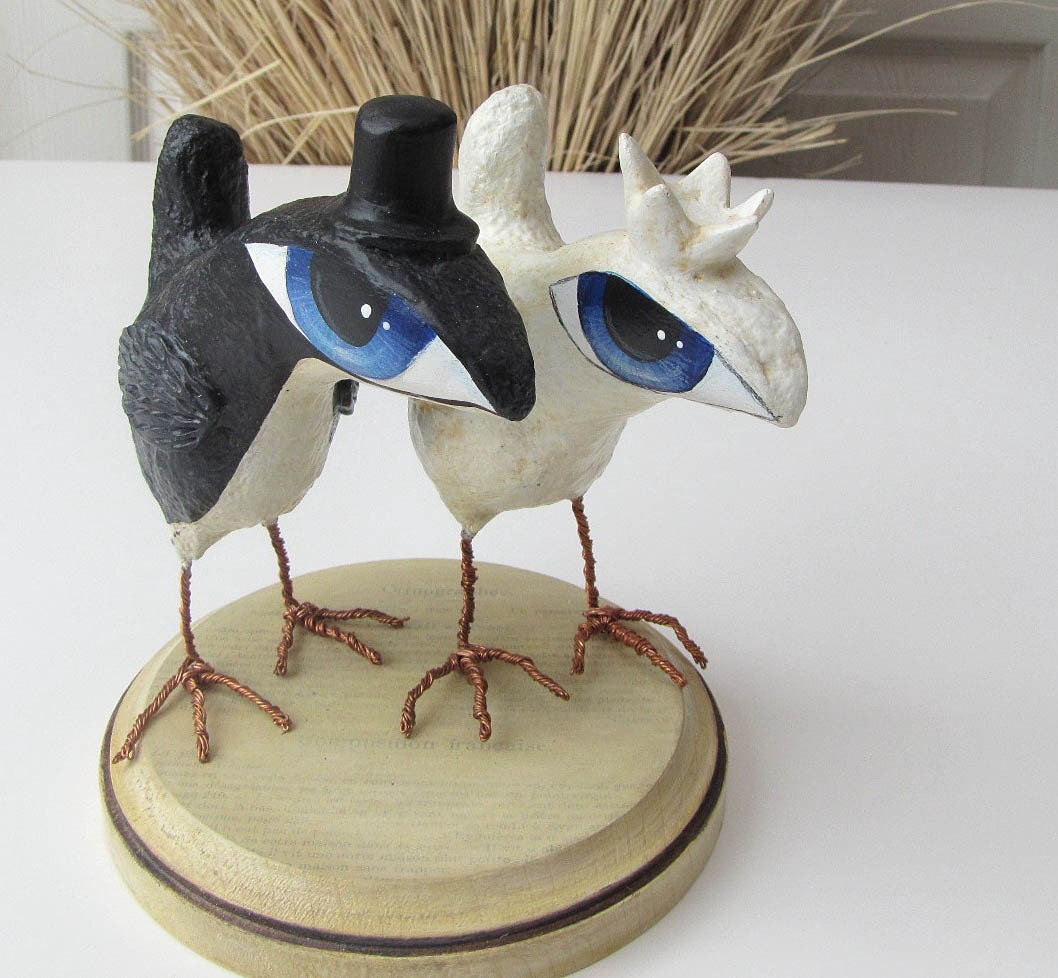 Wedding Cake Topper - Big Eye Birds - Love Birds