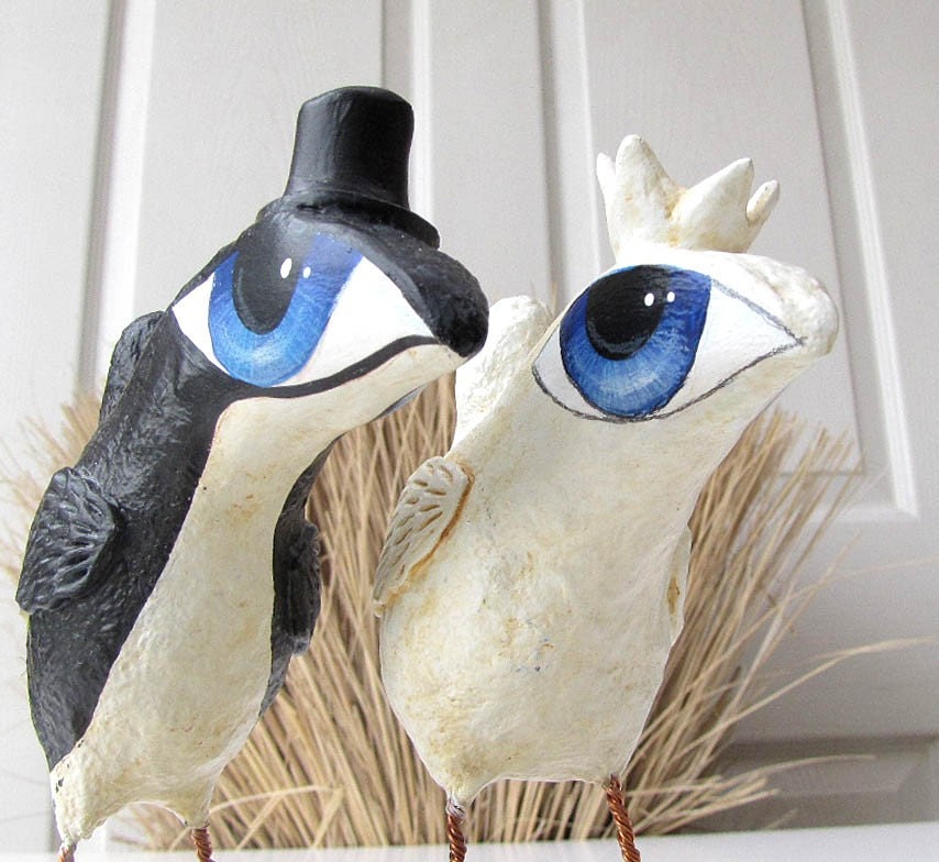 Wedding Cake Topper - Big Eye Birds - Love Birds
