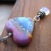 Valentine Necklace Heart Moonstone Lampwork Sterling Silver