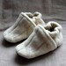 Ivory Cable Knit Wool Baby Slippers Size 0-6 months old made from recycled materials
