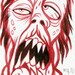 Hammered Zombie ACEO ORIGINAL gouache painting