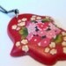 Wedding favors Talisman Charm Red Millefiori Flowers Hamsa, Handmade Polymer clay Accessories