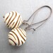 Chocolate Ripple Earrings - Cream & Brown Bead, Copper