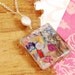 Degas ballerina and Klimt flowers in reversible necklace