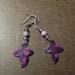 Purple Hawaiian Leaves Dangle earrings