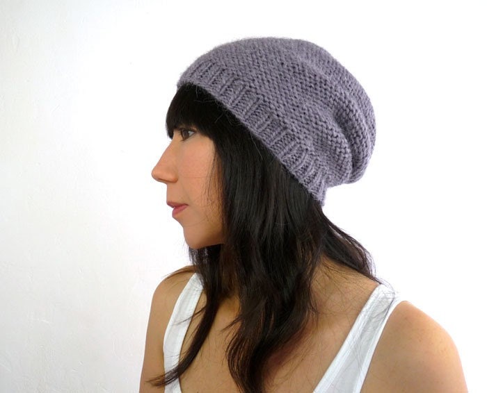 Phrygian Style Slouch Hat in Lavender Gray Alpaca - Free Shipping in France