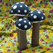 Denim Mushrooms-set of 3-100 percent recycled fabric