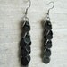 Long Black Confetti Chainmail Earrings