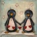 Print of my original folk art painting -  Chain of Love - Valentine, heart
