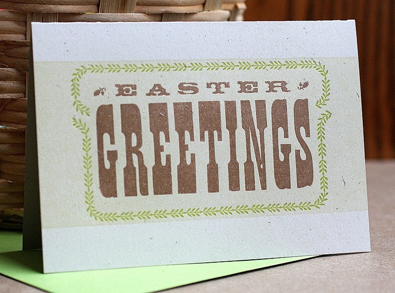Easter Greetings letterpress card