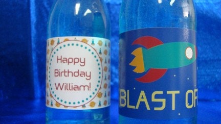 Rocketship Collection Bottle Wrappers - DIY Printable Parties