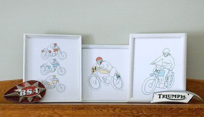 Set of 3 Motorcycle Prints