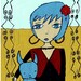 Une fille andalouse: miniature print (ACEO) from original drawing