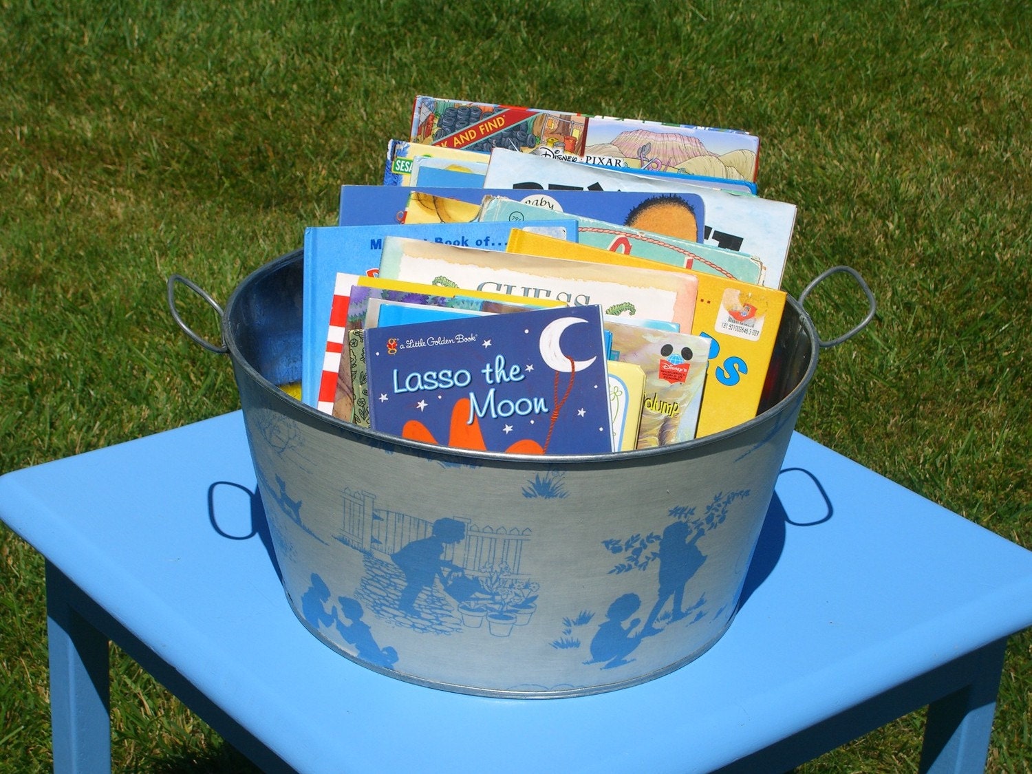 Party Tub Galvanized Large Round Citrus Cabana Perfect for Pool Side Towels