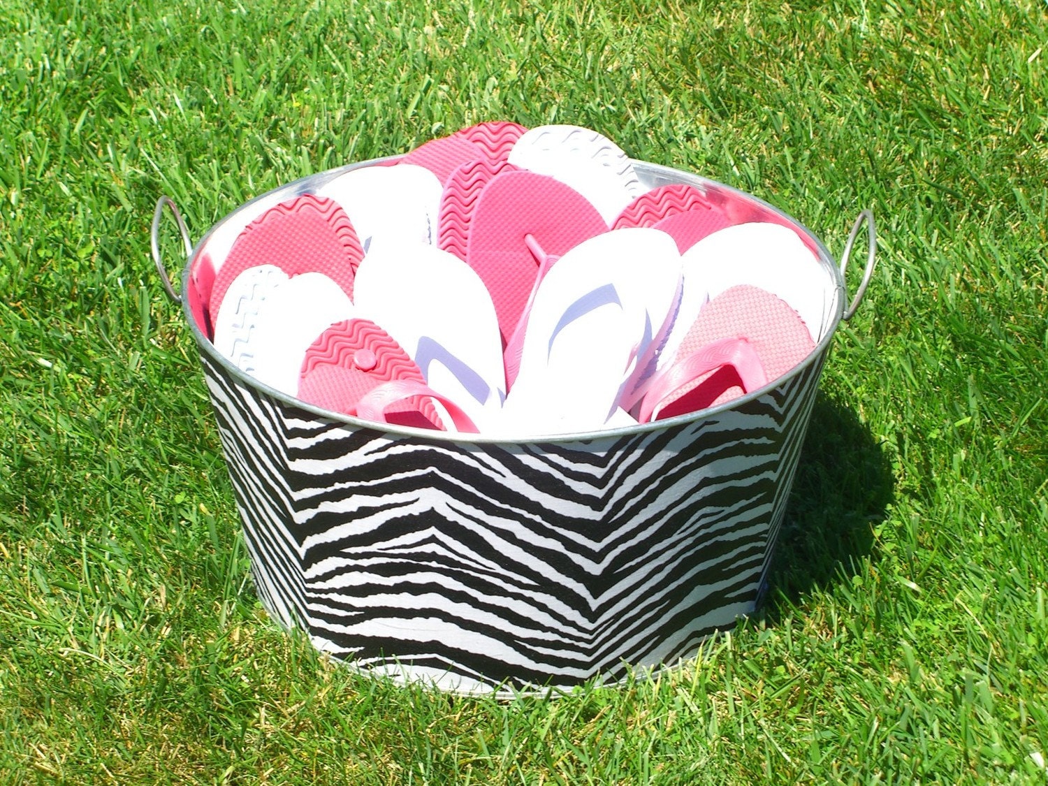 Party Tub Galvanized Large Round Citrus Cabana Perfect for Pool Side Towels