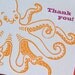 6 Thank You Octopus Letterpress Linocut Cards