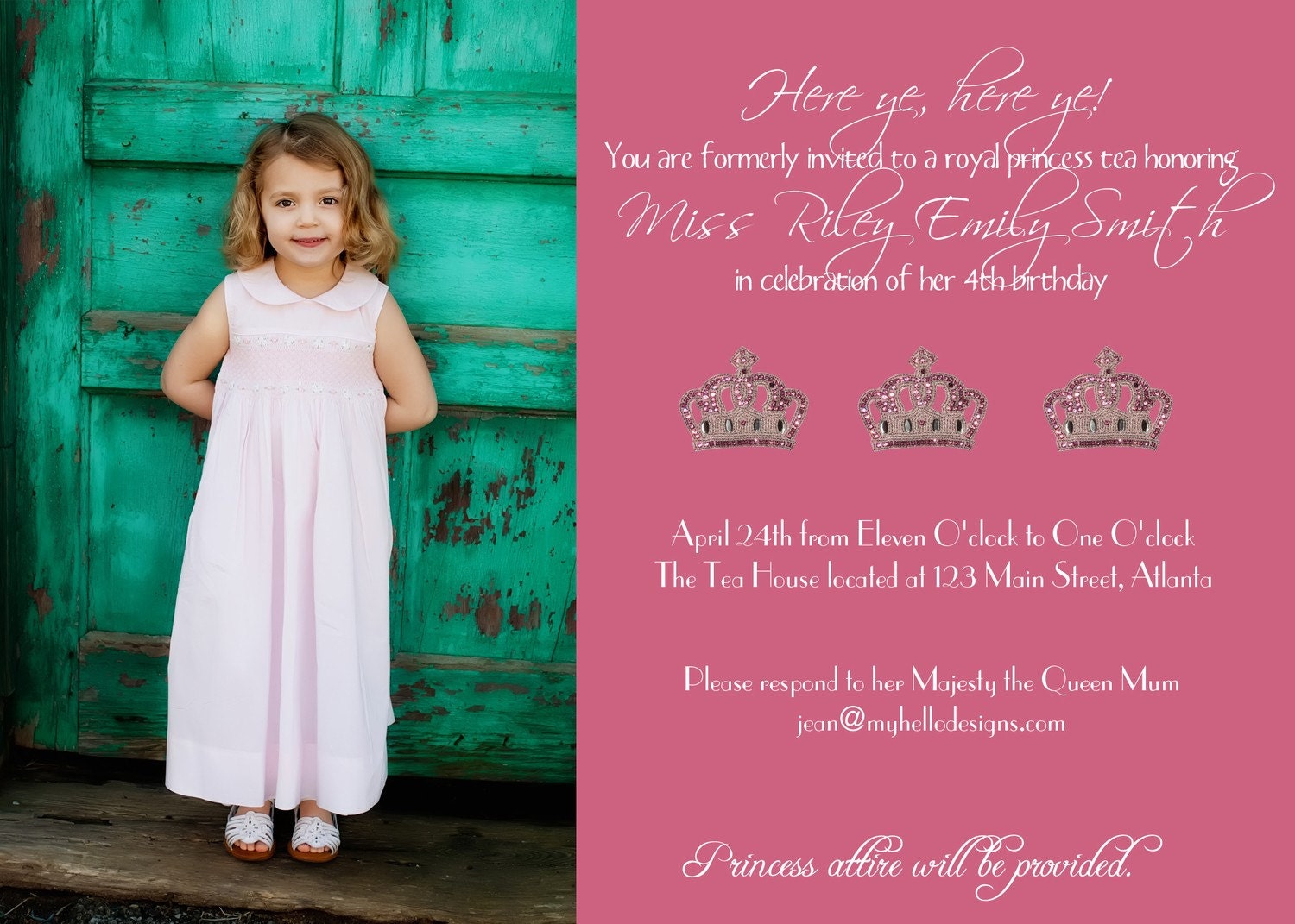 Birthday Invitation:  Princess