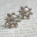 Wedding Flower Stud Earrings, Sparkly Wedding Earrings, Swarovski Crystals