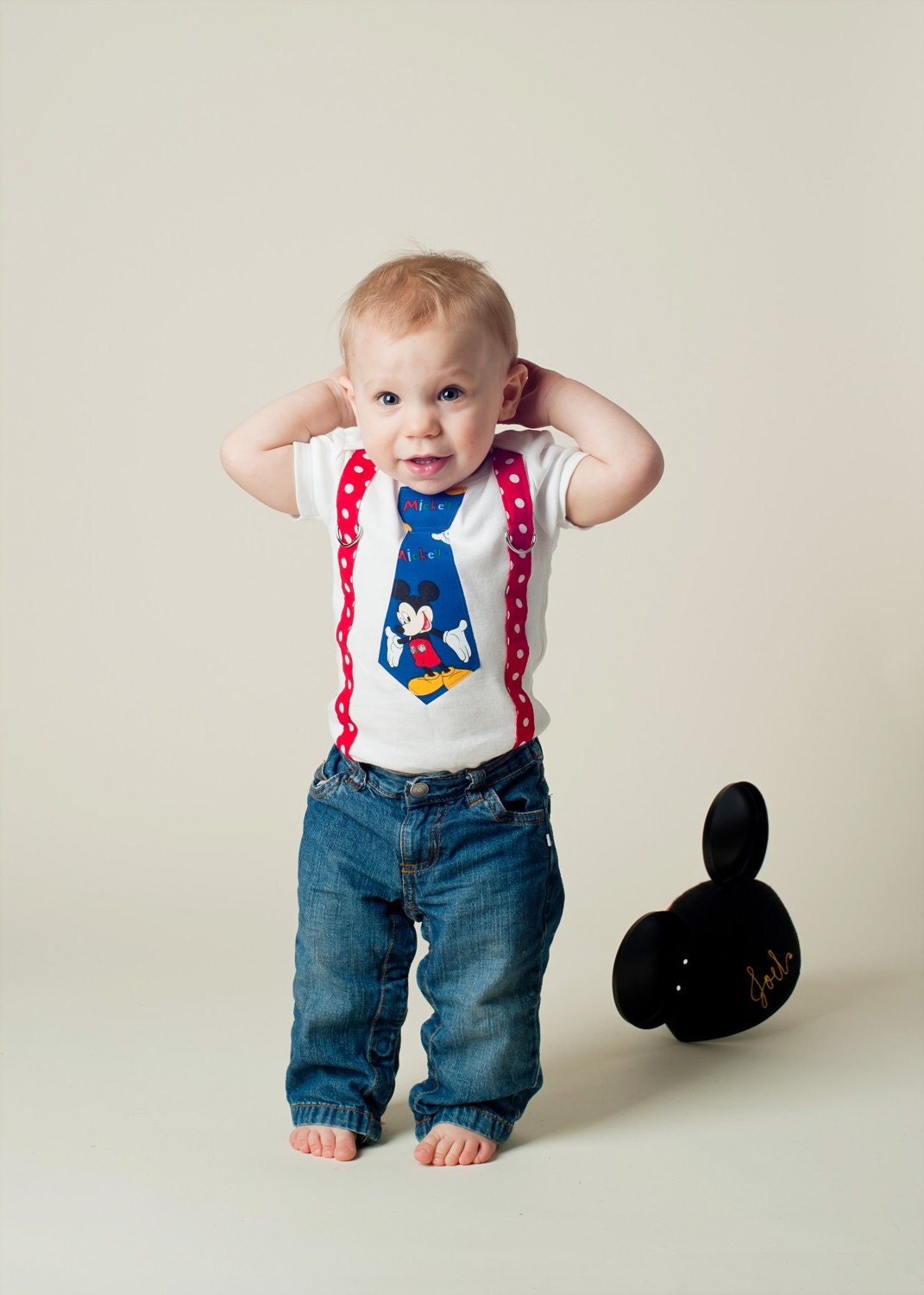 Yeah Mickey Tie and Suspenders