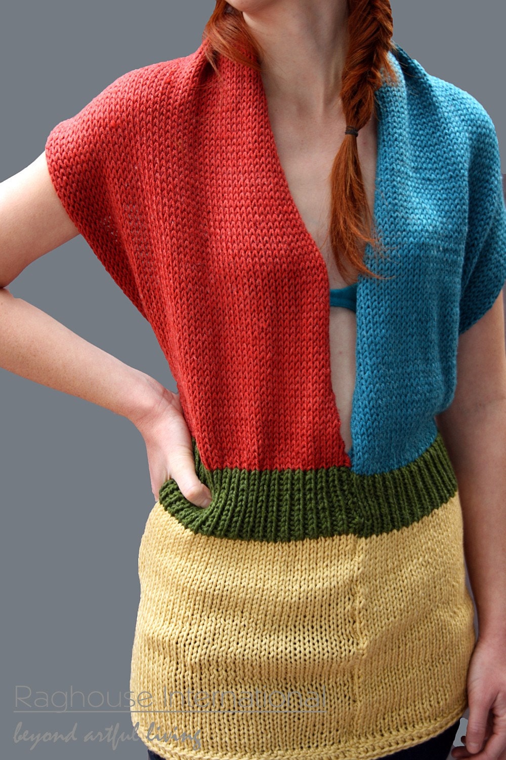 SALE Low Cut Body knit Halter Top Sweater by raghousenternational from etsy.com