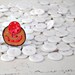 Wood Slice & Red Button Ring: Red Boiled Sweets